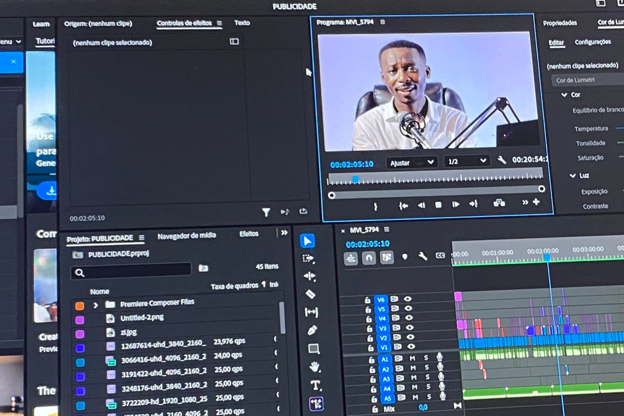 Edição de vídeos com softwares avançados